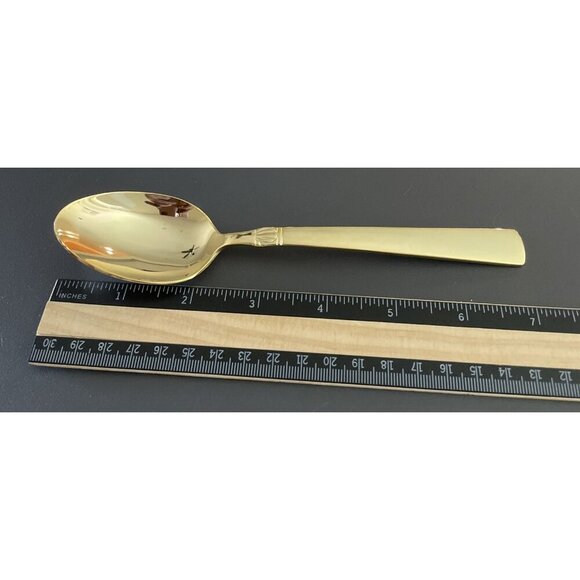 Reed & Barton Sanderling Set Of 5 Oval Soup Spoons Korea Gold Electroplate‎ - Picture 4 of 4
